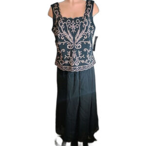 MSK Elegant Black Beaded Top And Skirt Formal